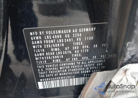 2014 Volkswagen Tiguan Sel из США, поврежденный, VIN WVGBV3AX6EW626014